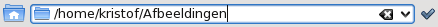 Locatiebalk in de bewerkbare modus.