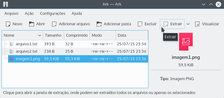 Janela principal do Ark