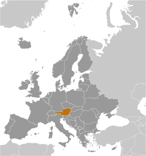Locator Map for Austria