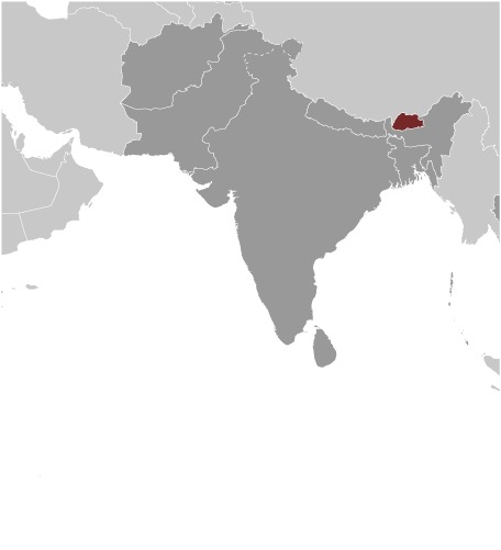 Locator Map for Bhutan