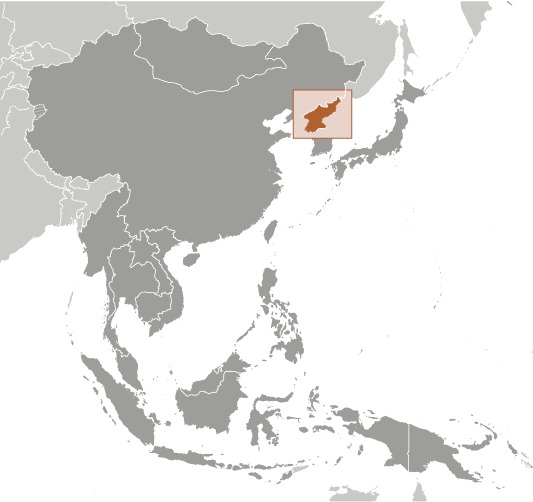 Locator Map for Korea, North