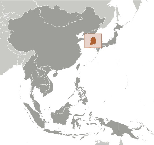 Locator Map for Korea, South