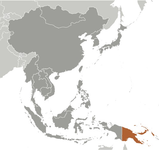 Locator Map for Papua New Guinea