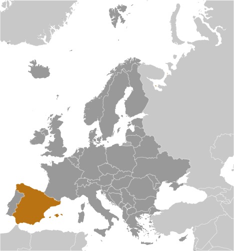 Locator Map for Spain