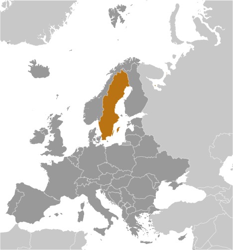 Locator Map for Sweden
