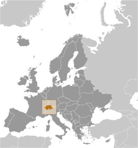 Locator Map for Switzerland
